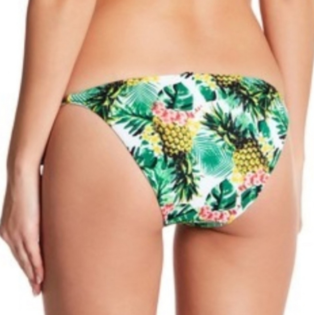Sole East Cali Bikini Bottom Tropical Pineapple Yellow Green S - Picture 2 of 10